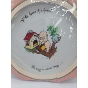 Vintage Rose O'Neill Kewpie Plate Unique Rare Bird House Friend 8" NOS Sealed